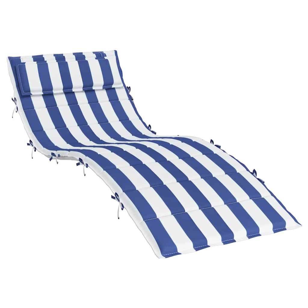 Ligbedkussen gestreept 180x60x4 cm oxford stof blauw en wit