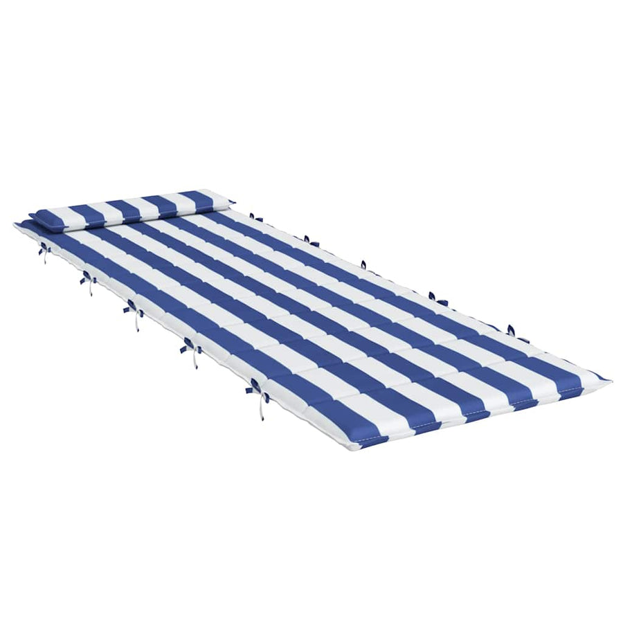 Ligbedkussen gestreept 180x60x4 cm oxford stof blauw en wit
