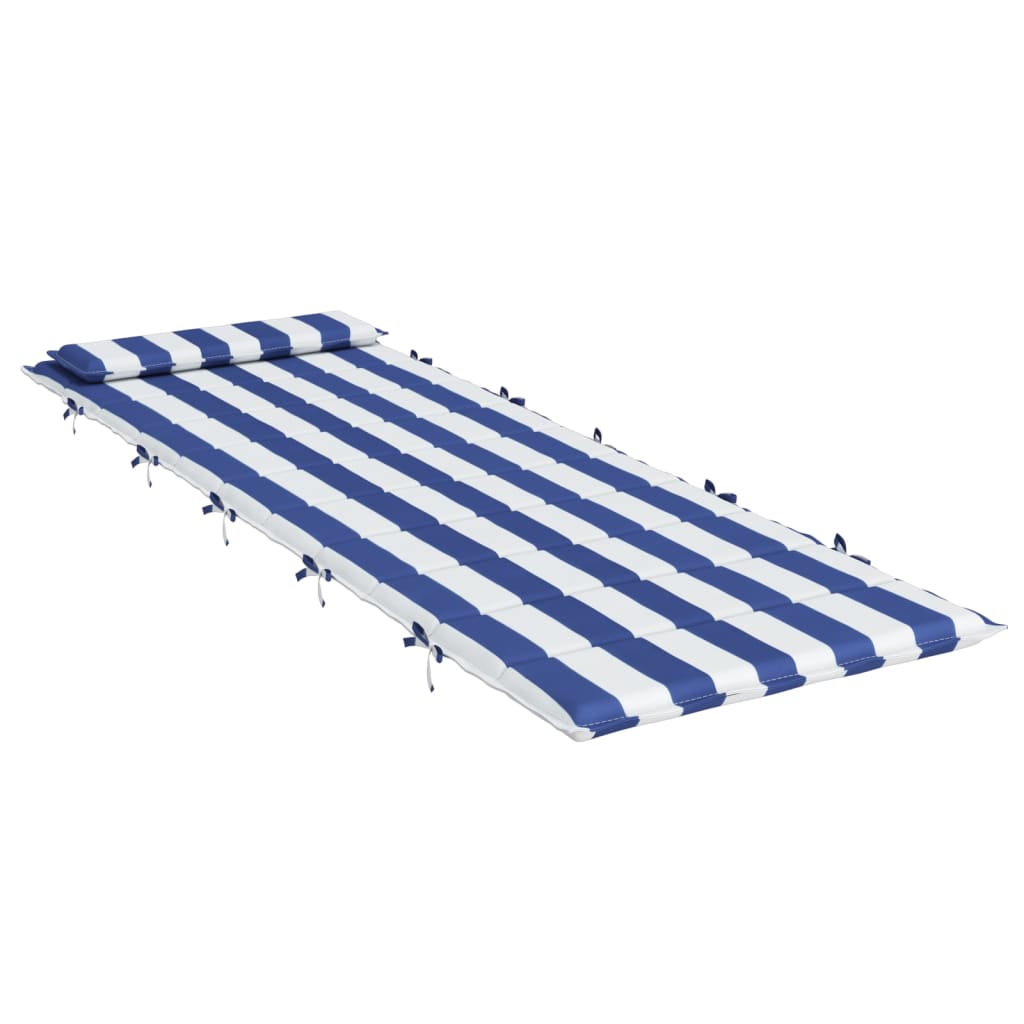 Ligbedkussen Gestreept 180X60X3 Cm Oxford Stof Blauw En Wit