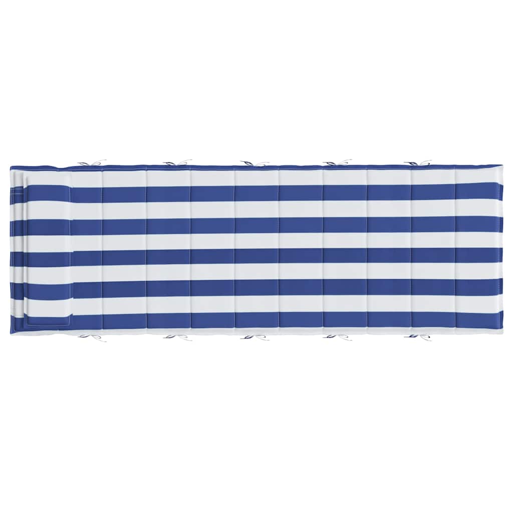 Ligbedkussen gestreept 180x60x4 cm oxford stof blauw en wit
