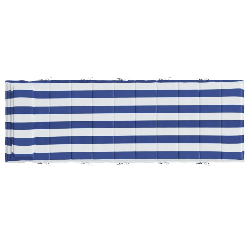 Ligbedkussen Gestreept 180X60X3 Cm Oxford Stof Blauw En Wit
