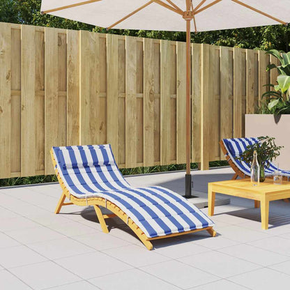 Ligbedkussen gestreept 180x60x4 cm oxford stof blauw en wit