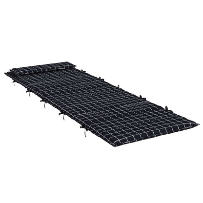 Zon Loungerkussen Geruit Zwart 178 x 60 x 4 cm Oxford stof