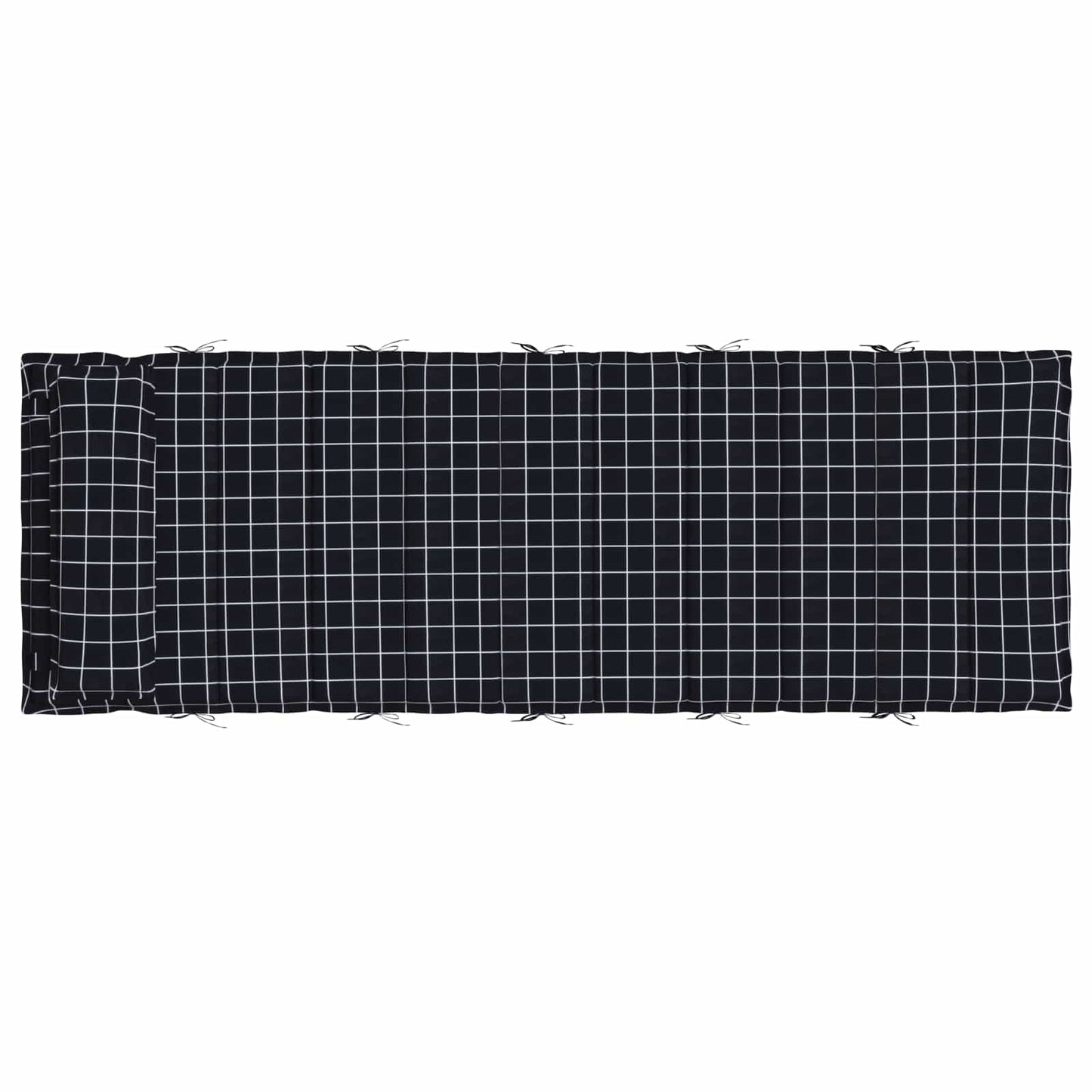 Zon Loungerkussen Geruit Zwart 178 x 60 x 4 cm Oxford stof