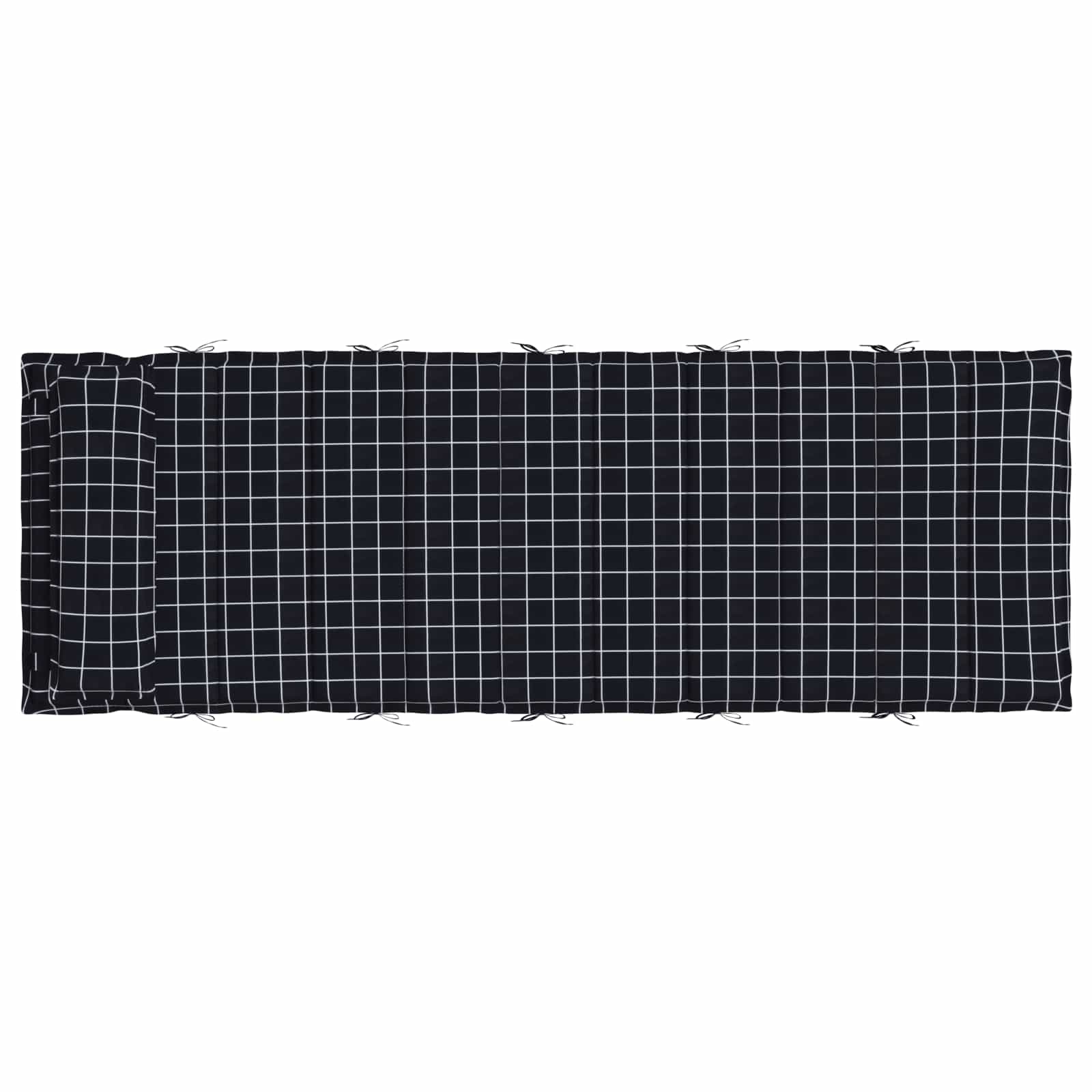 Zon Loungerkussen Geruit Zwart 178 x 60 x 4 cm Oxford stof