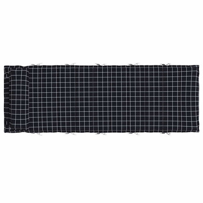 Zon Loungerkussen Geruit Zwart 178 x 60 x 4 cm Oxford stof