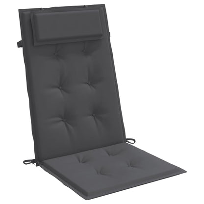 Stoelkussens 2 St Hoge Rug Oxford Stof Antracietkleurig