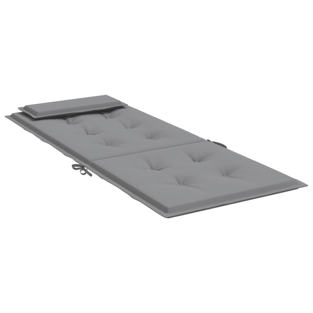 Stoelkussens 2 St Hoge Rug Oxford Stof Grijs