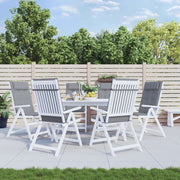 Stoelkussens hoge rug 6 stuks grijs 120x50 cm