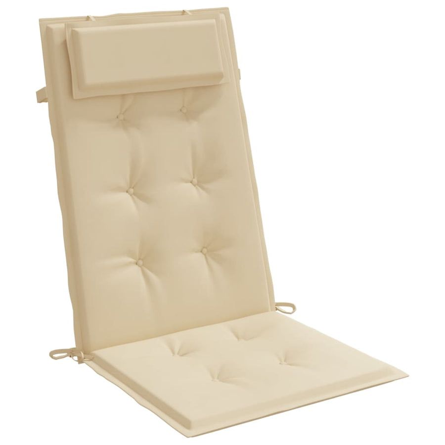 Stoelkussens 2 St Hoge Rug Oxford Stof Beige