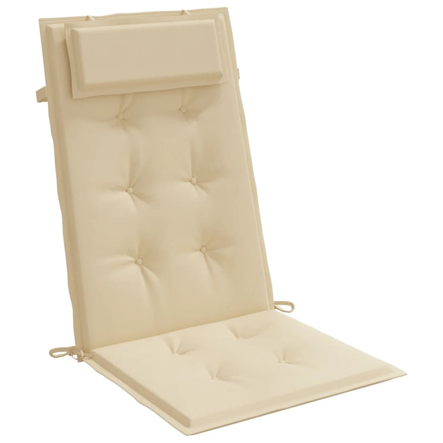 Stoelkussens 4 St Hoge Rug Oxford Stof Beige