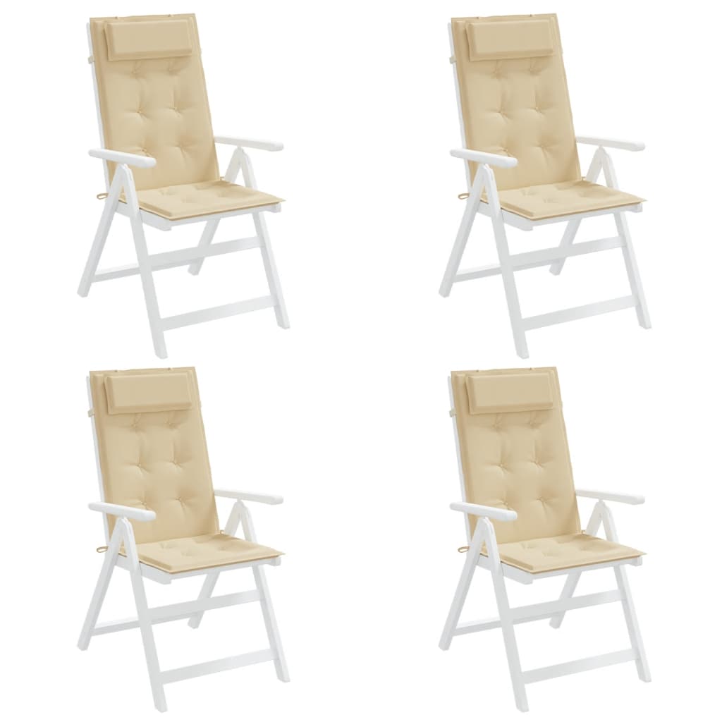 Stoelkussens 4 St Hoge Rug Oxford Stof Beige