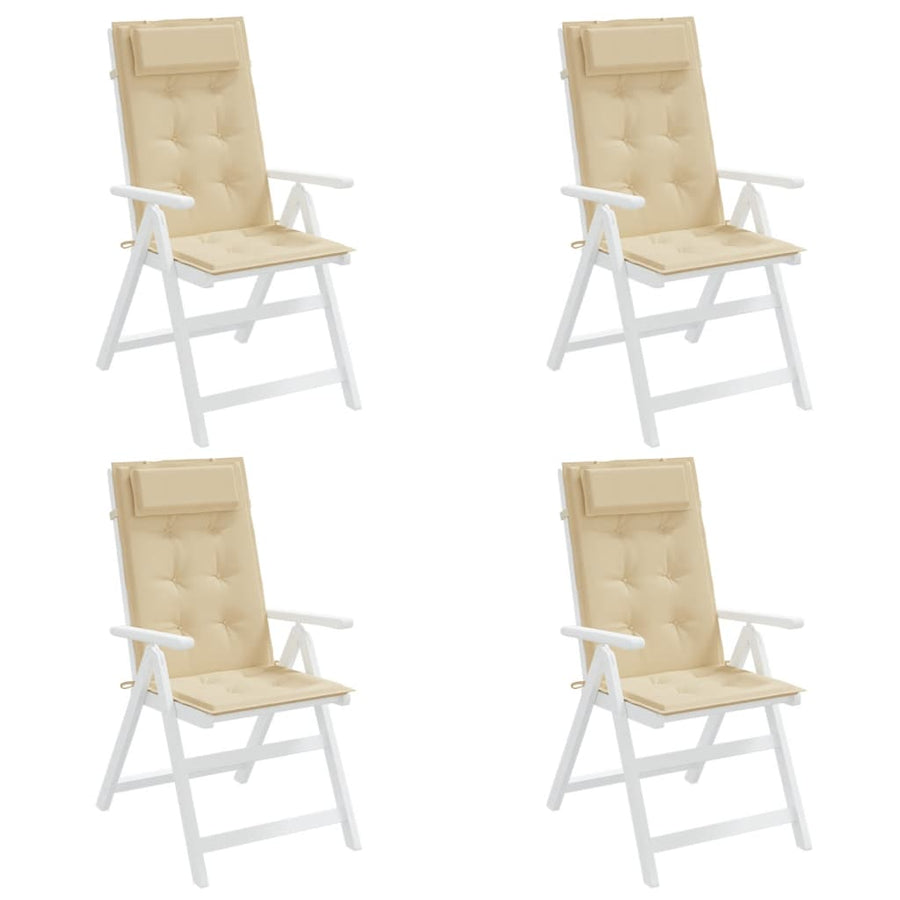 Stoelkussens 4 St Hoge Rug Oxford Stof Beige