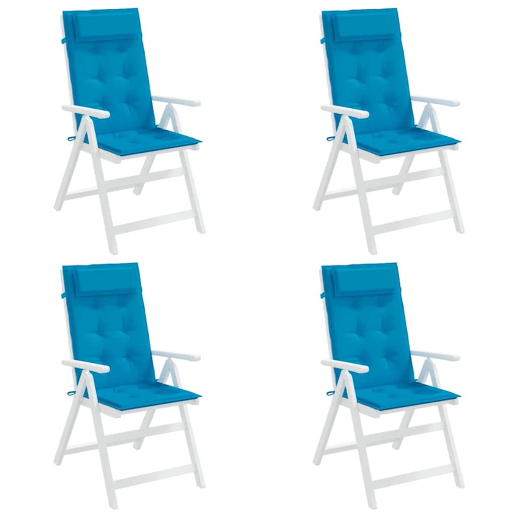 Stoelkussens 4 st hoge rug oxford stof lichtblauw