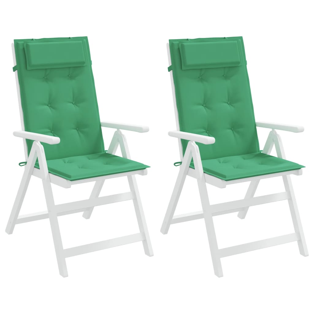 Stoelkussens 2 St Hoge Rug Oxford Stof Groen