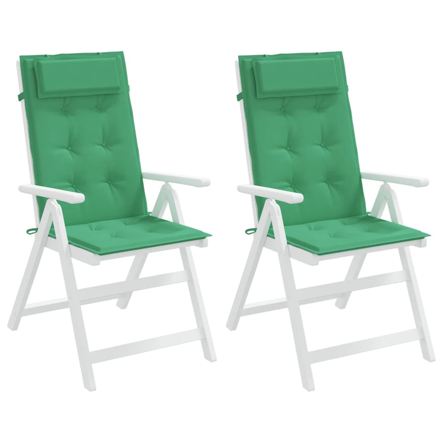 Stoelkussens 2 St Hoge Rug Oxford Stof Groen
