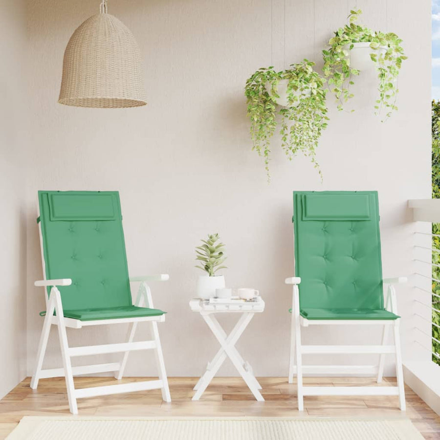 Stoelkussens 2 St Hoge Rug Oxford Stof Groen