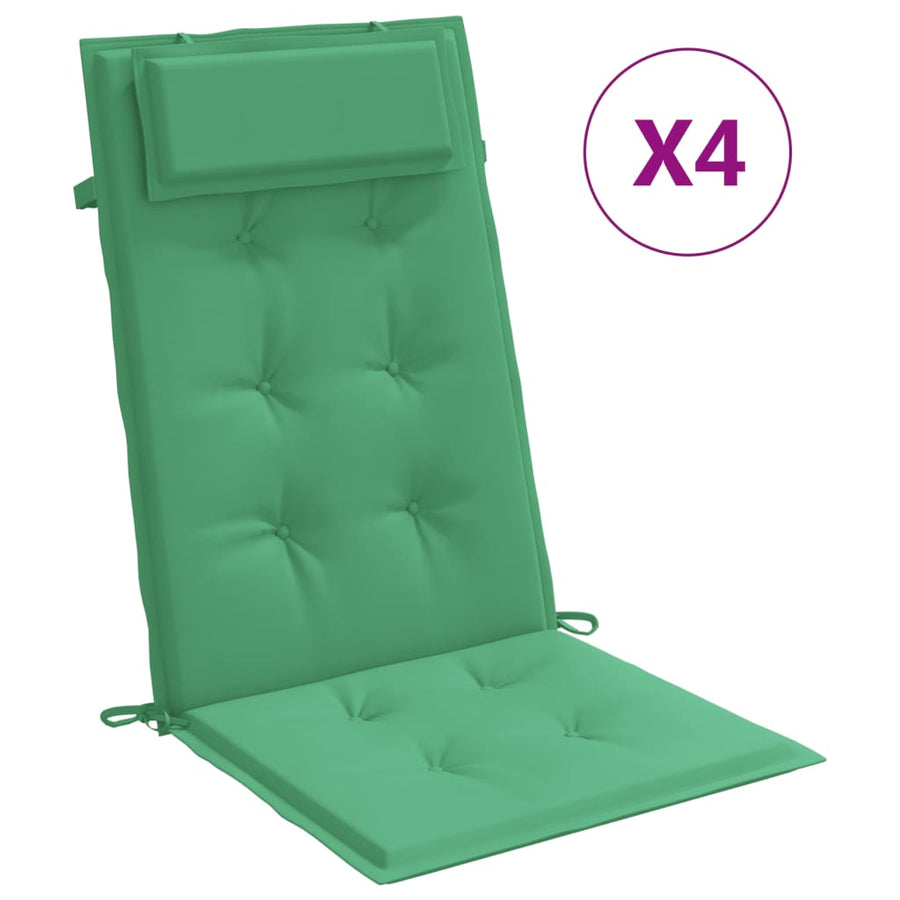 Stoelkussens 4 St Hoge Rug Oxford Stof Groen