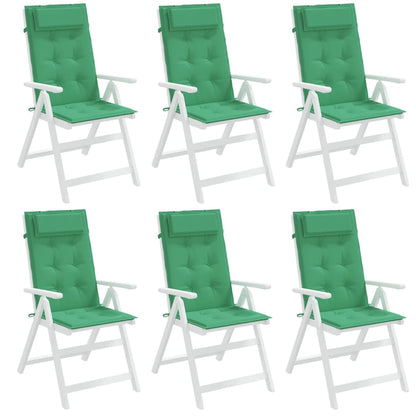 Stoelkussens 6 St Hoge Rug Oxford Stof Groen