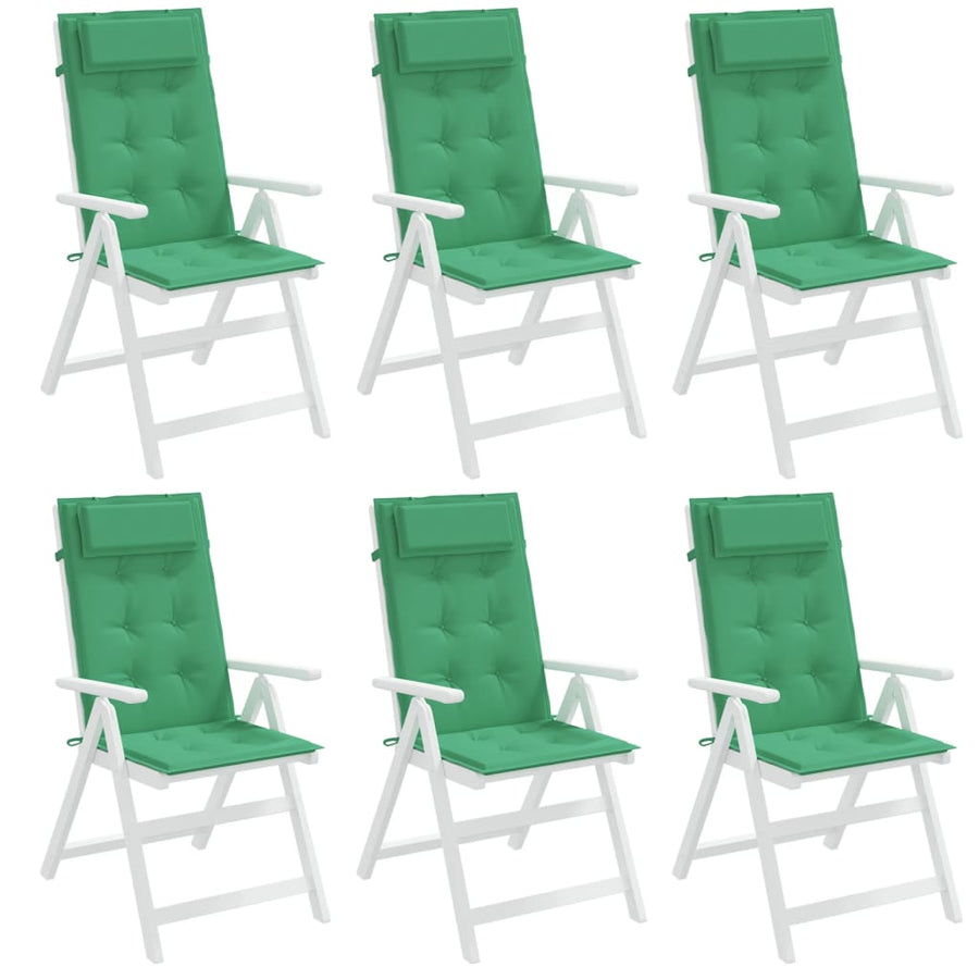 Stoelkussens 6 St Hoge Rug Oxford Stof Groen