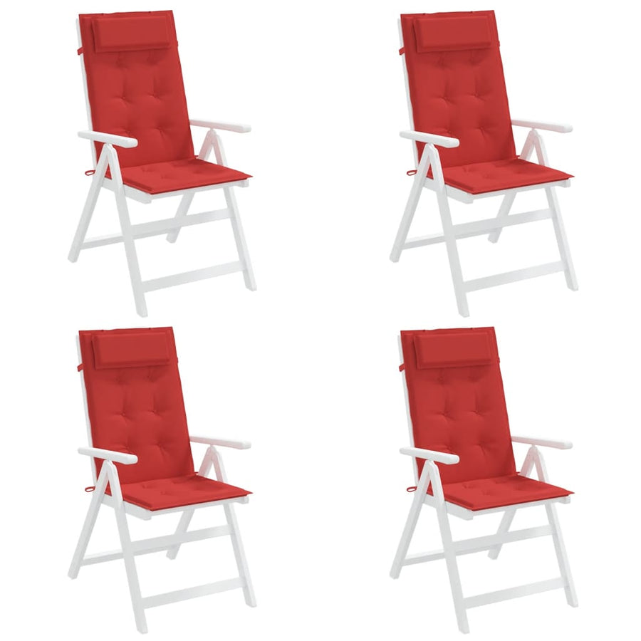 Stoelkussens 4 St Hoge Rug Oxford Stof Rood
