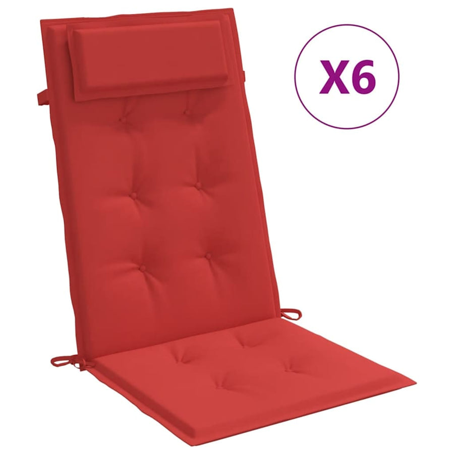 Stoelkussens Hoge Rug Oxford Stof 6 Rood