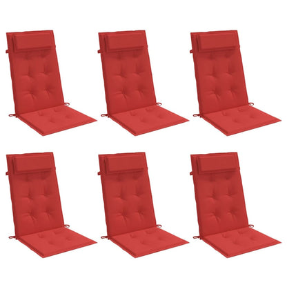 Stoelkussens Hoge Rug Oxford Stof 6 Rood