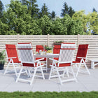 Chair cushions 6 pc high back oxford fabric red