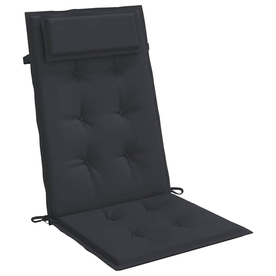 Stoelkussens 2 st hoge rug oxford stof zwart