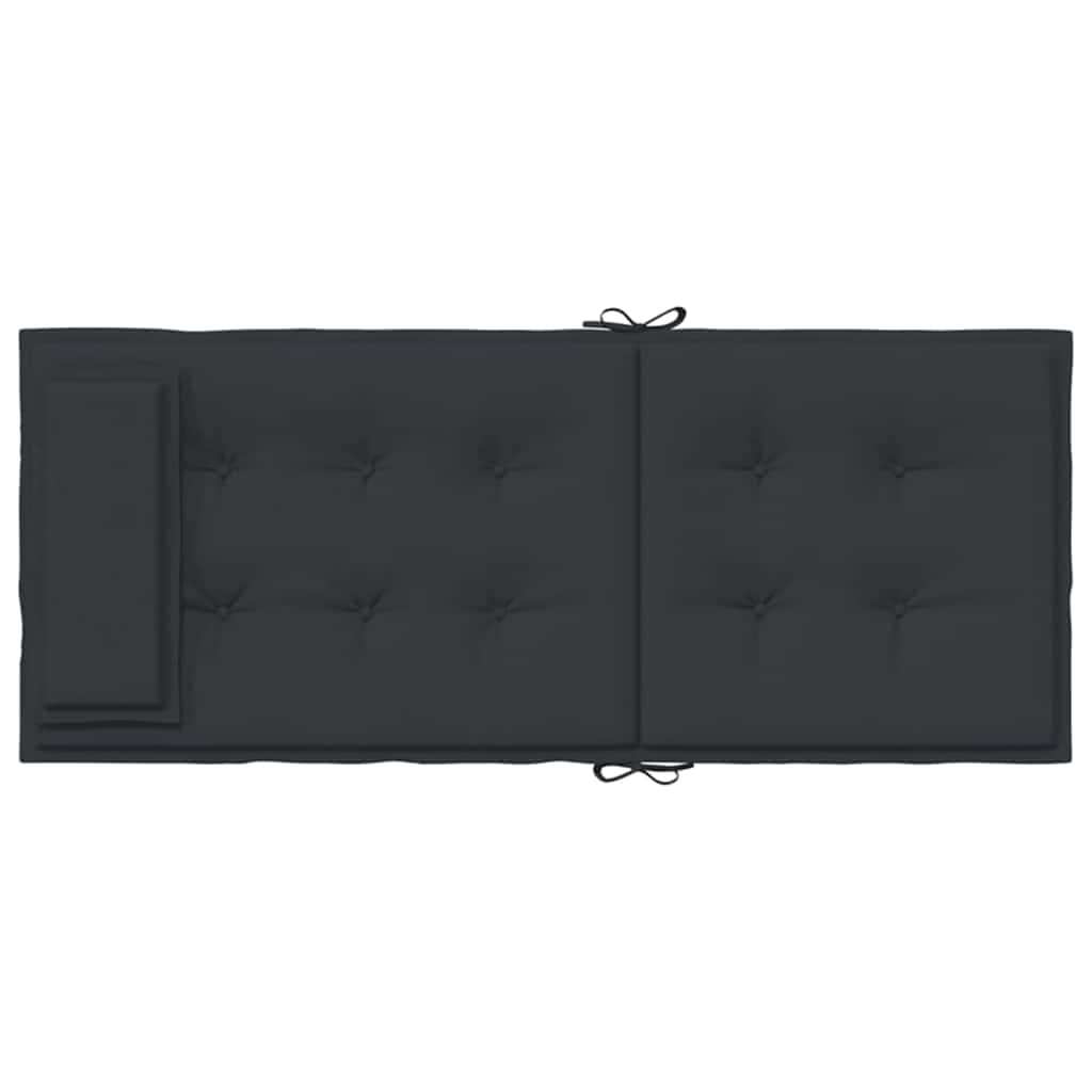 Stoelkussens 2 st hoge rug oxford stof zwart