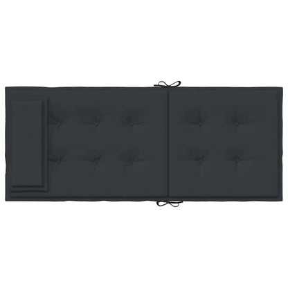 Stoelkussens 2 st hoge rug oxford stof zwart