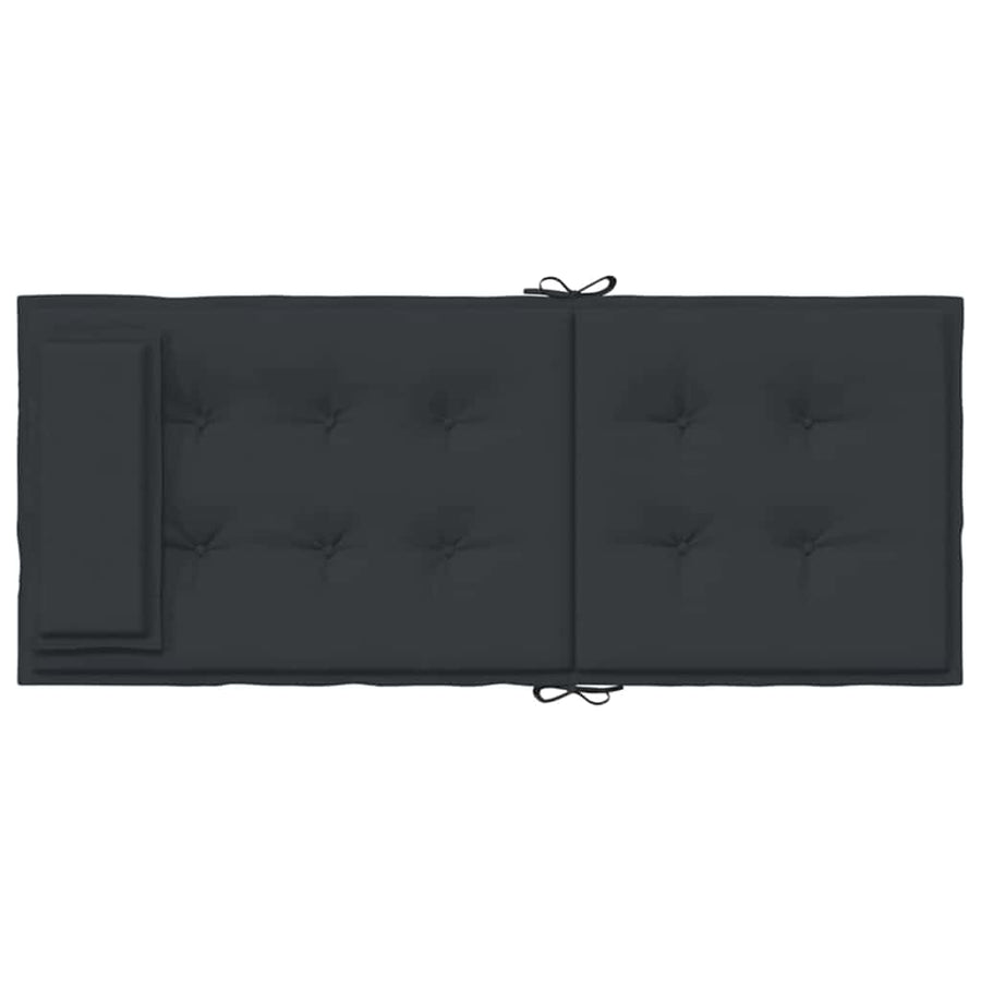 Stoelkussens 2 st hoge rug oxford stof zwart