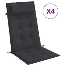 Stoelkussens Hoge Rug Oxford Stof 4 Zwart