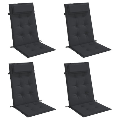 Stoelkussens Hoge Rug Oxford Stof 4 Zwart