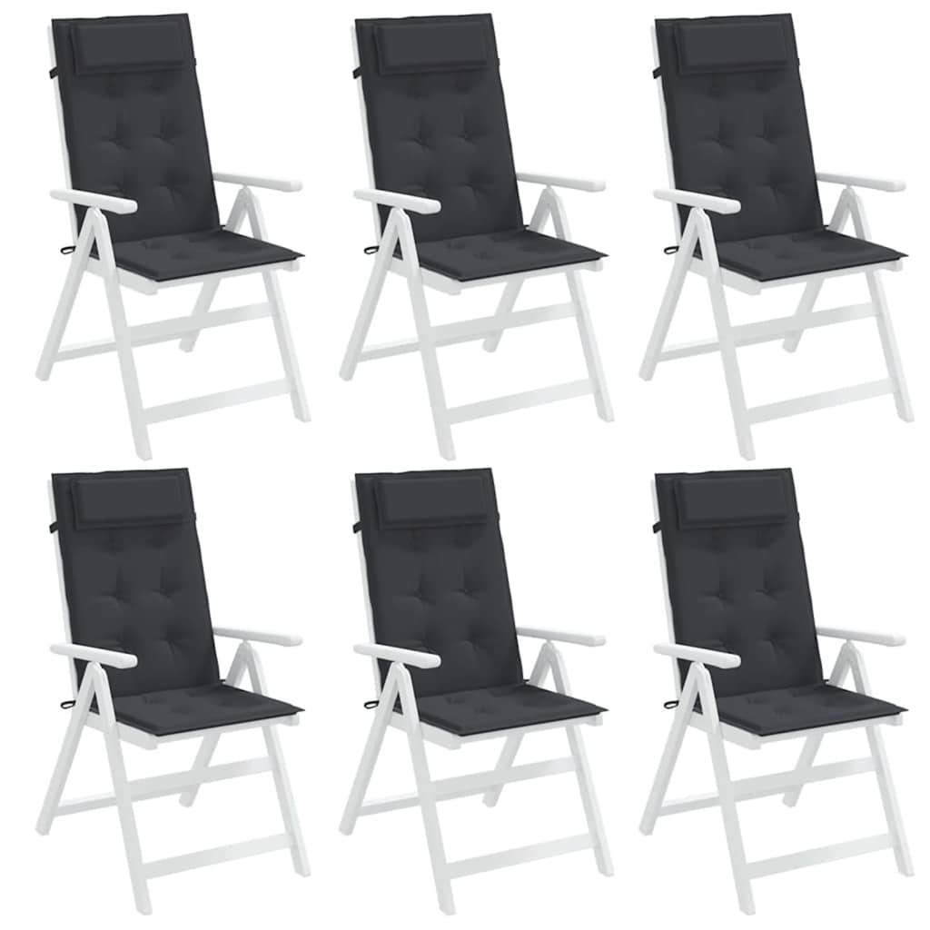 Stoelkussens Hoge Rug Oxford Stof 6 Zwart