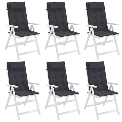Stoelkussens Hoge Rug Oxford Stof 6 Zwart