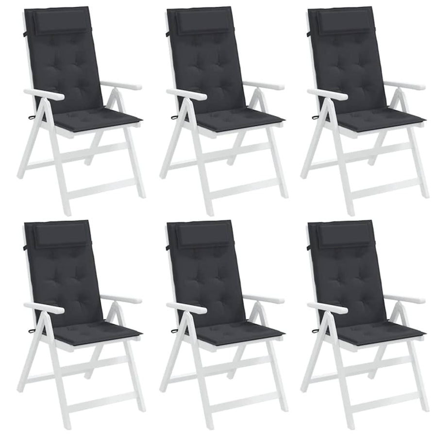 Stoelkussens Hoge Rug Oxford Stof 6 Zwart