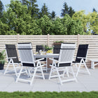 Stoelkussens 6 stuks hoge rug 120x50x3 cm zwart