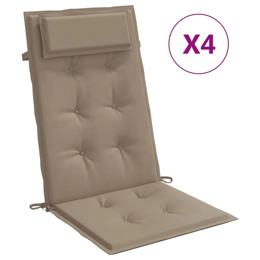 Stoelkussens Hoge Rug Oxford Stof 4 Taupe