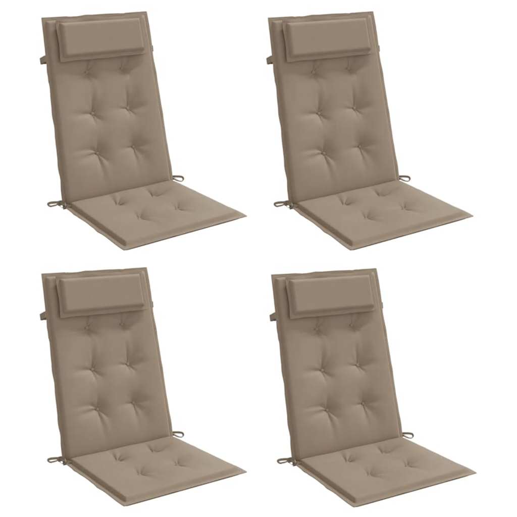 Stoelkussens Hoge Rug Oxford Stof 4 Taupe