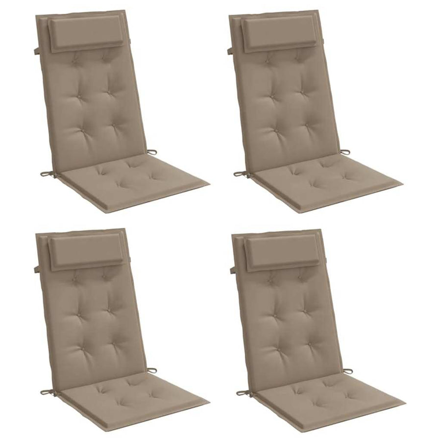 Stoelkussens Hoge Rug Oxford Stof 4 Taupe