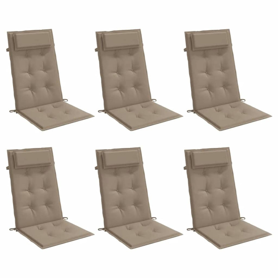Stoelkussens Hoge Rug Oxford Stof 6 Taupe