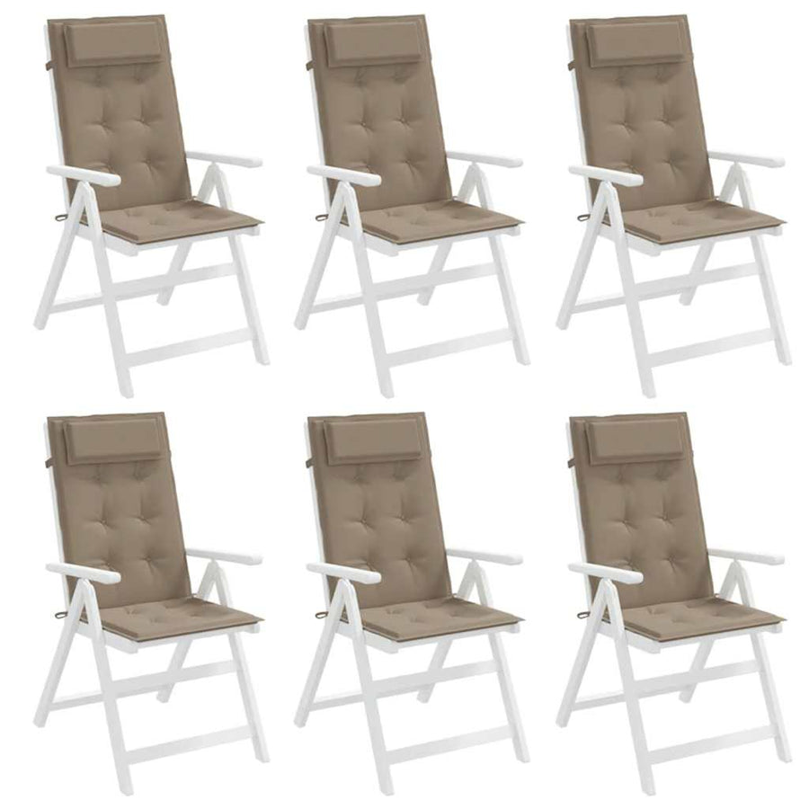 Stoelkussens Hoge Rug Oxford Stof 6 Taupe