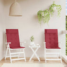 2 pc. Chair cushions high back oxford fabric wine red