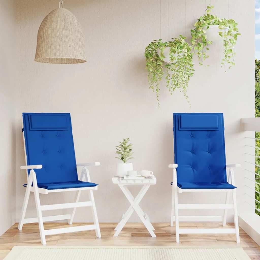 Stoelkussens Hoge Rug Oxford Stof Konings 2 Blauw