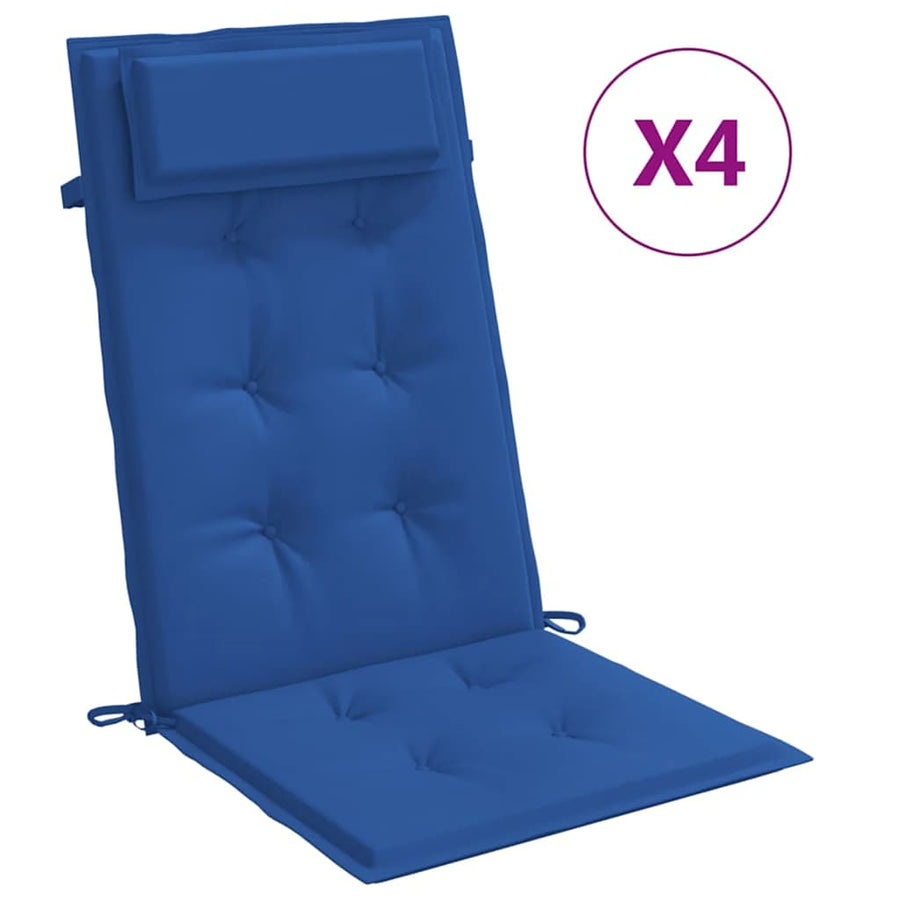 Stoelkussens Hoge Rug Oxford Stof Konings 6 Blauw