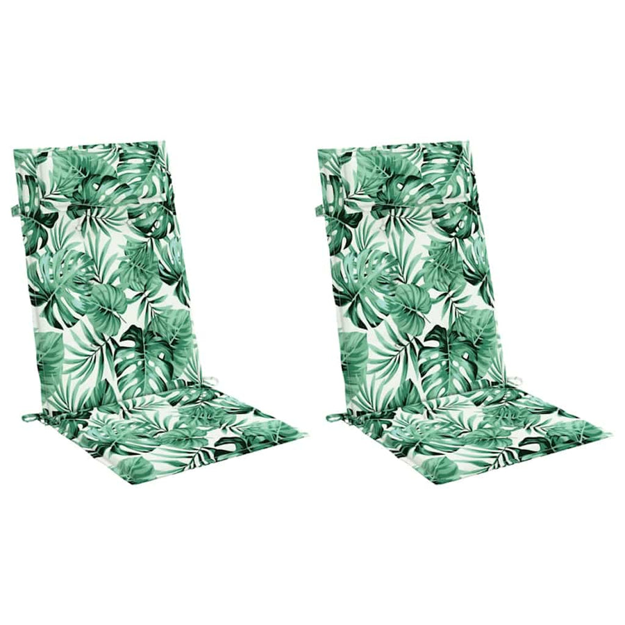 Stoelkussens 2 st hoge rug bladpatroon oxford stof
