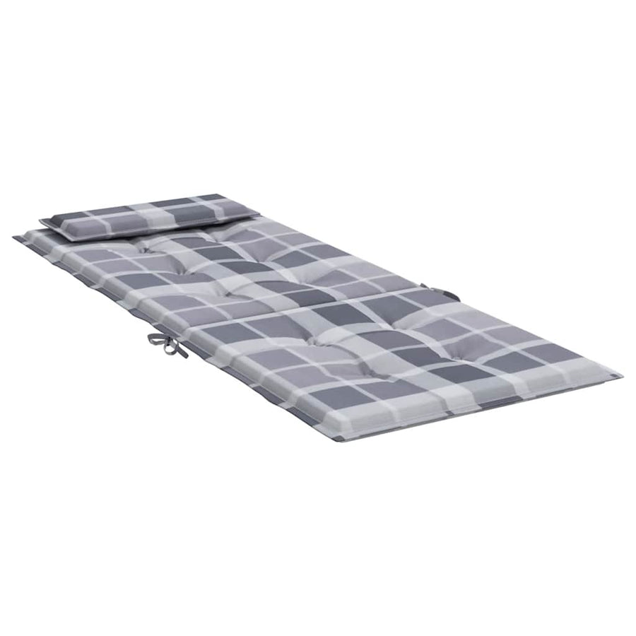 Stoelkussens Hoge Rug Ruitpatroon Oxford Stof Grijs 2 Grijs ruitpatroon