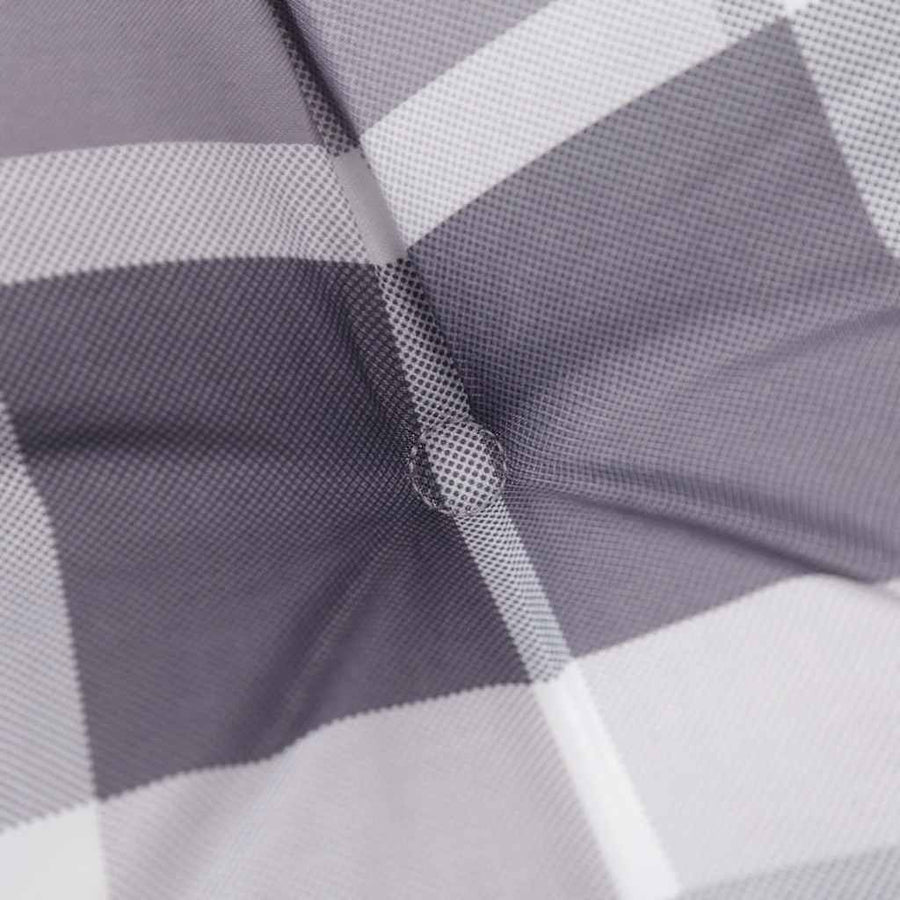 Stoelkussens Hoge Rug Ruitpatroon Oxford Stof Grijs 2 Grijs ruitpatroon