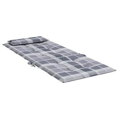 Stoelkussens Hoge Rug Ruitpatroon Oxford Stof Grijs 4 Grijs ruitpatroon